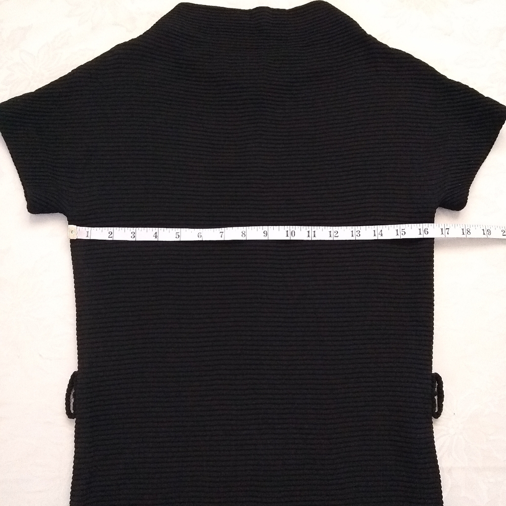 Vintage 60s ribbed mock neck black dress - Picture 4 of 8